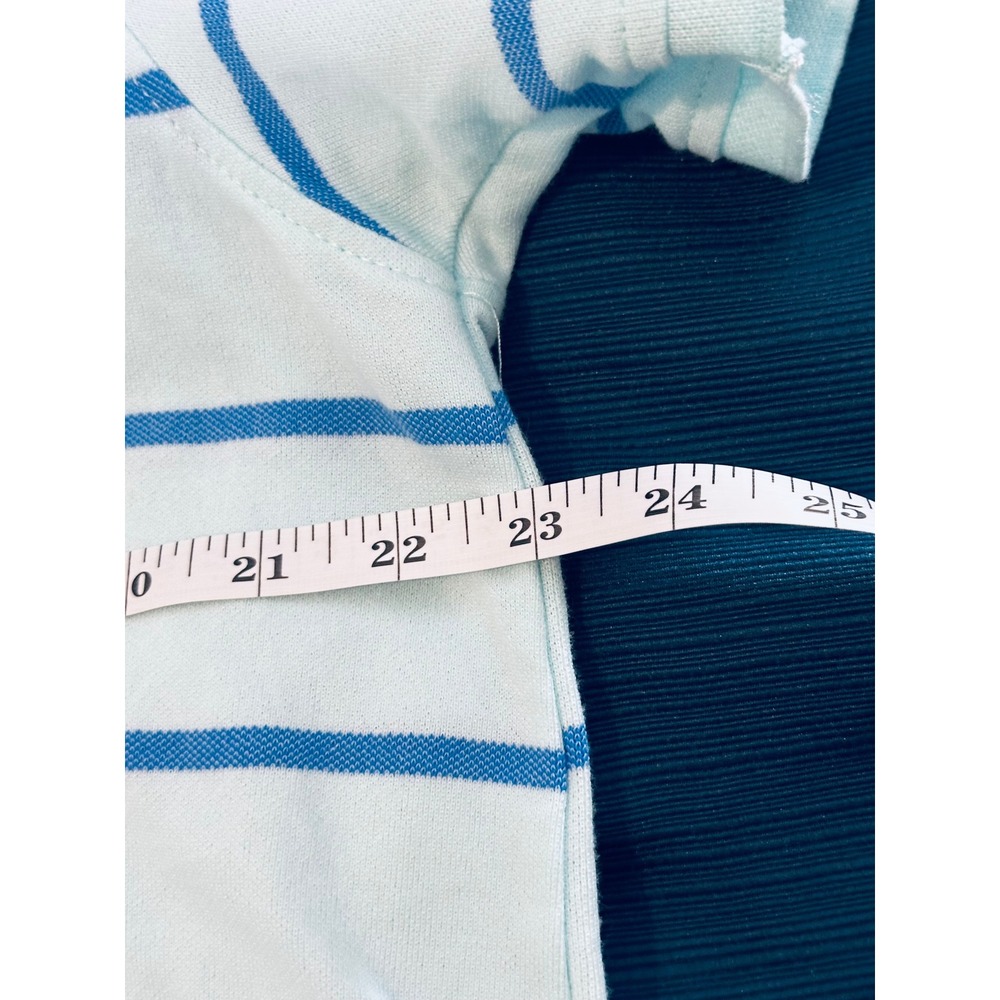 IZOD Advantage Performance Polo Shirt Mens XXL Mint Green Blue Striped Stretch - Picture 4 of 5